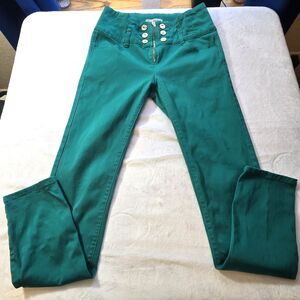 L&M Premium Jeans Juniors Size 11 Skinny Pants Stretch Slim Pants Green
